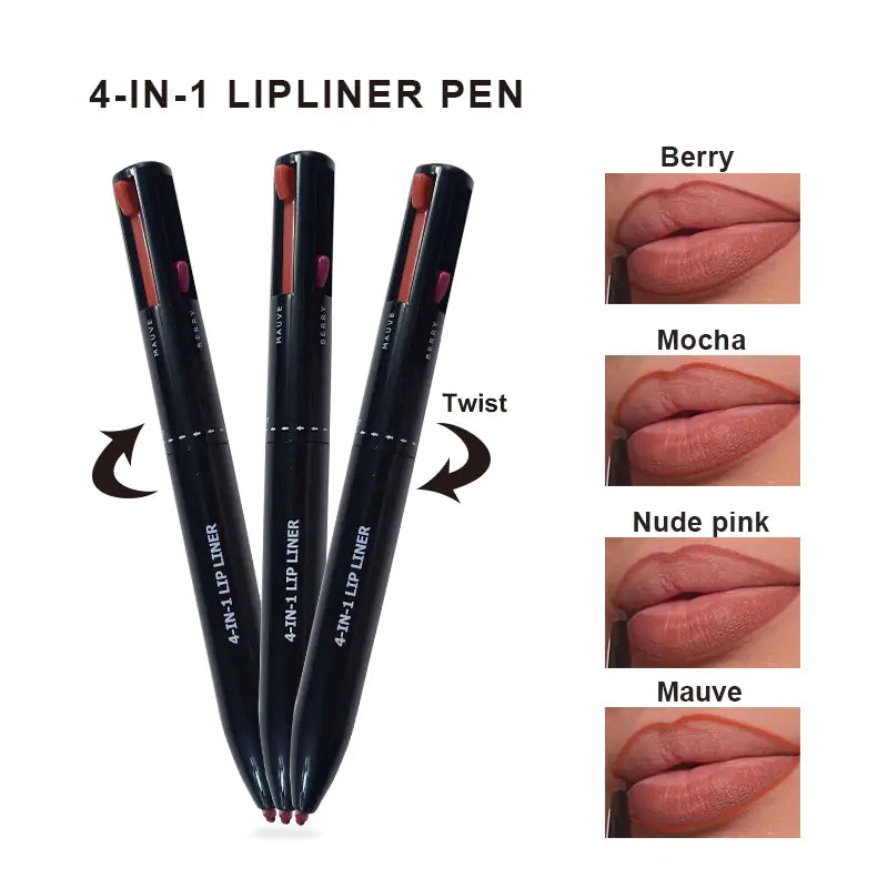 4-in-1 Waterproof Makeup Lipliner & Eyeliner Pen